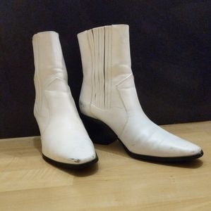 White heeled boots